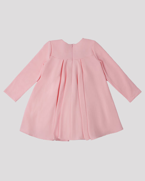 Rochie roz din jerse cu funda